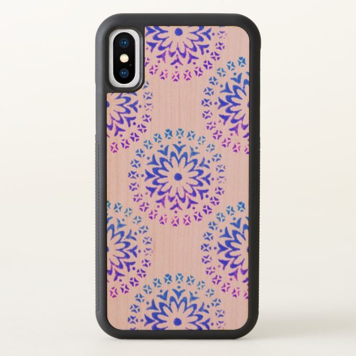 Tribal Circle Mandala Purple Ink iPhone X Case