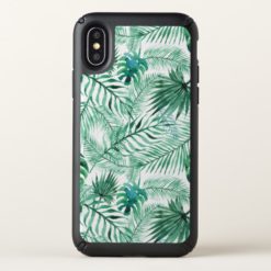 Tropical Palm Tree Leaves Pattern iPhone X Case