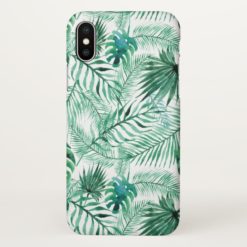 Tropical Palm Tree Leaves Pattern iPhone X Case