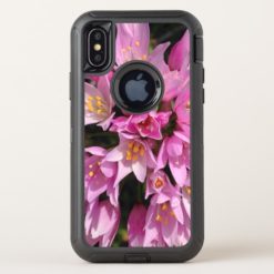 Tropical Pink and Yellow Flowers OtterBox Defender iPhone X Case