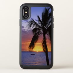 Tropical sunset with palm tree speck iPhone x Case