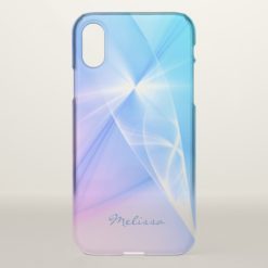 Turquoise Purple Shimmering Clear Monogram iPhone X Case