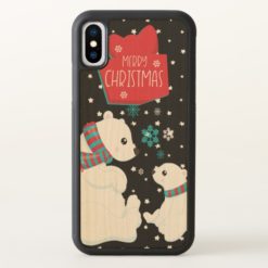 Two Polar Bears Merry Christmas iPhone X Case