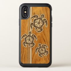 Uhane Honu Faux Wood Hawaiian Turtle Speck iPhone X Case