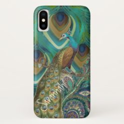 Vibe Vintage Damask Peacock Feathers iPhone X Case