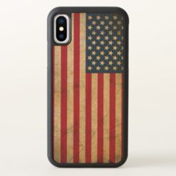 Vintage American Flag iPhone X Bumper Wood Case