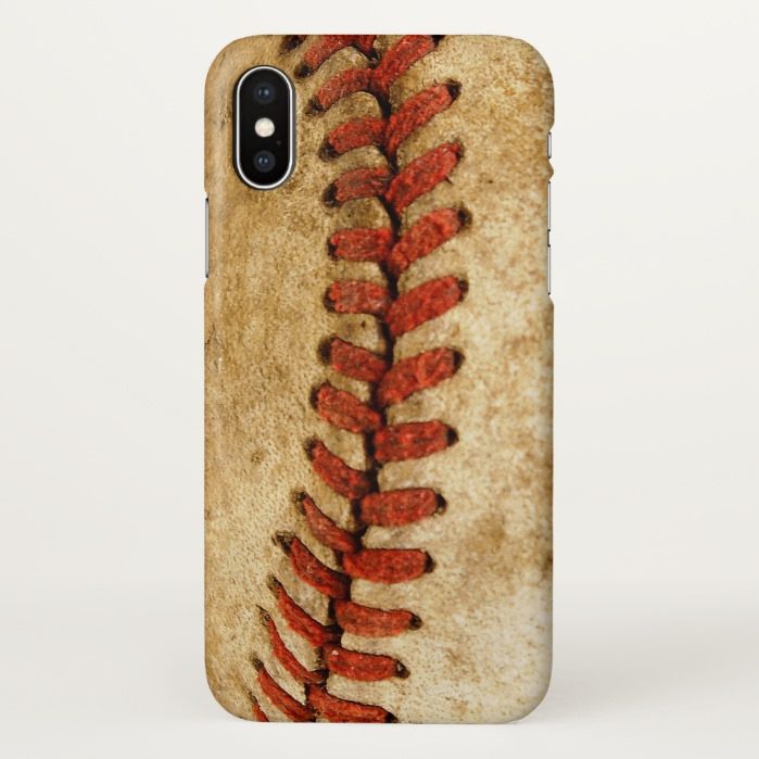 Vintage Baseball Stitches Pattern iPhone X Case