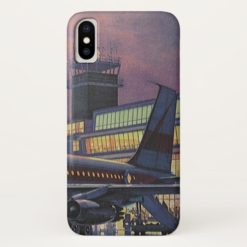 Vintage Business Passengers on Airplane at Airport iPhone X Case