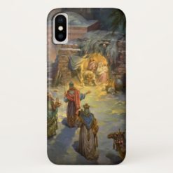 Vintage Christmas Nativity with Visiting Magi iPhone X Case