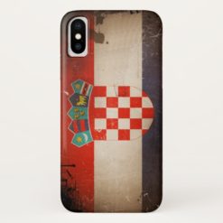 Vintage Cool Grungy Croatia Flag Design iPhone X Case