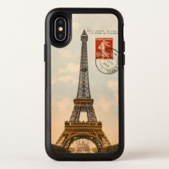 Vintage Eiffel Tower Post Card OtterBox Symmetry iPhone X Case