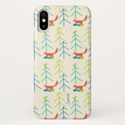 Vintage Girl Bright Colors Fox Pattern iPhone X Case