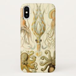 Vintage Octopus Squid Gamochonia by Ernst Haeckel iPhone X Case