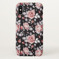 Vintage Pink Floral Pattern iPhone X Case