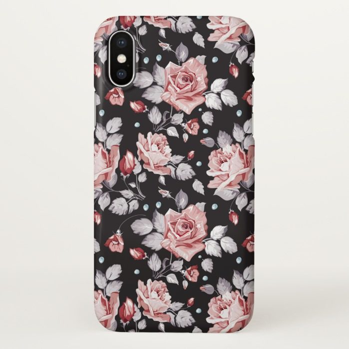 Vintage Pink Floral Pattern iPhone X Case