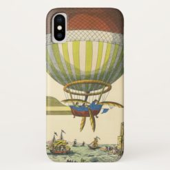 Vintage Science Fiction Steampunk Hot Air Balloon iPhone X Case