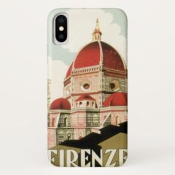 Vintage Travel Florence Firenze Italy Church Duomo iPhone X Case