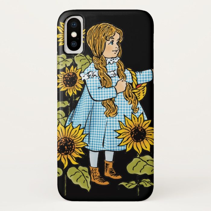 Vintage Wizard of Oz Fairy Tale Dorothy Sunflowers iPhone X Case