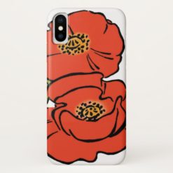 Vintage Wizard of Oz Red Poppies in Bloom Spring iPhone X Case