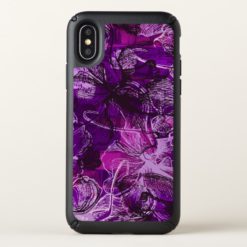 Wahine Lace Hawaiian Orchid Floral in Purple Speck iPhone X Case
