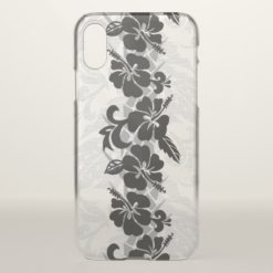 Waikoloa Hawaiian Hibiscus Floral Black iPhone X Case