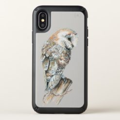 Watercolor Barn Owl Bird Nature art Speck iPhone X Case