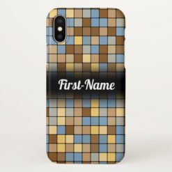 Wheat Field Harvest Inspired Tiles Pattern w/ Name iPhone X Case