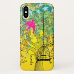 Whimsical Tree Birdcage Colorful Musical Tree iPhone X Case