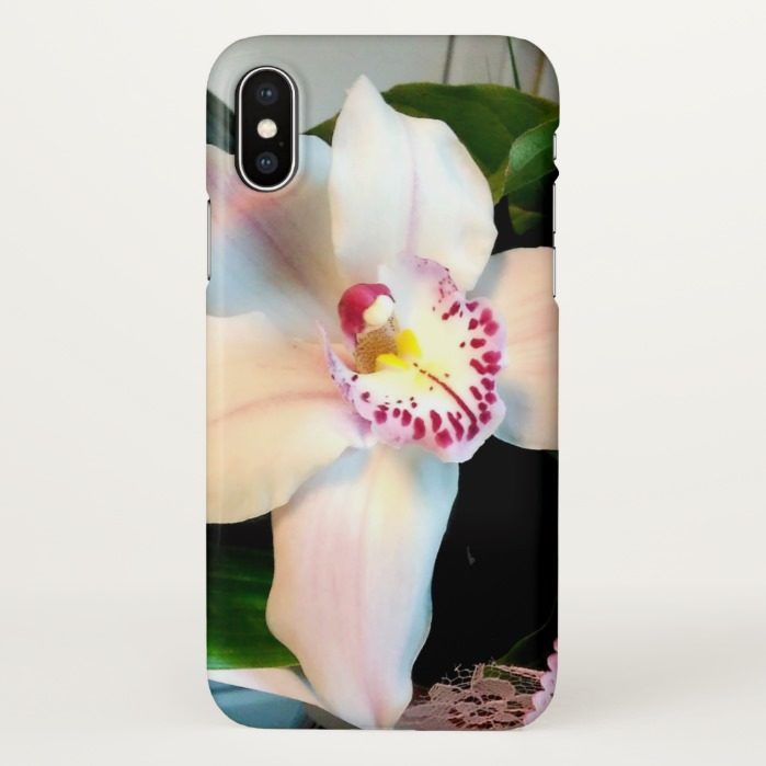 White Cymbidium Orchid iPhone X Case