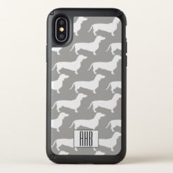 White Dachshunds Pattern & Initial Letters Speck iPhone X Case
