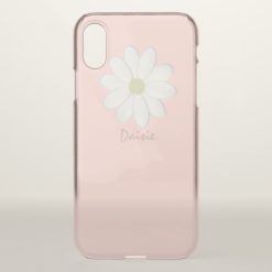 White Daisy Pale Pink iPhone X Case
