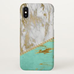 White Gold Glitter and Sparkle Marble iPhone X Case