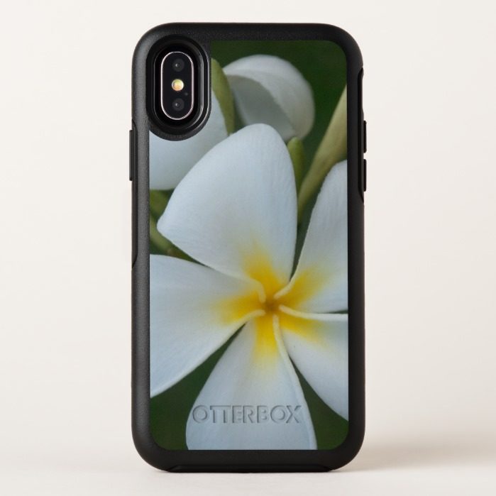 White Tropical plumeria Flower From Fiji OtterBox Symmetry iPhone X Case