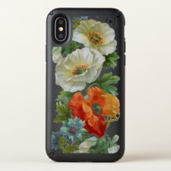 White and Orange Poppy Flowers iPhone X Case