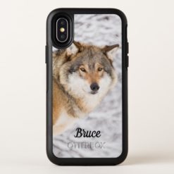 Wolf in a winter forest looking at you OtterBox symmetry iPhone x Case