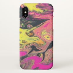 Yelllow and Pink Acrylic Pour iPhone X Case