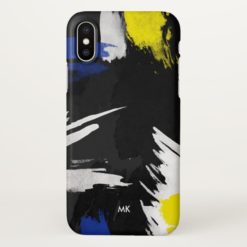 Yellow Black Blue Watercolor Brushstrokes iPhone X Case