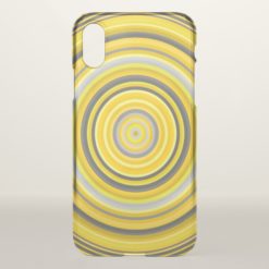 Yellow & Gray Nested Circles Pattern Phone Case