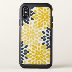 Yellow and Gray Charcoal Modern Floral Speck iPhone X Case
