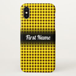 Yellow and Orange Dots/Circles Pattern w/ Name iPhone X Case
