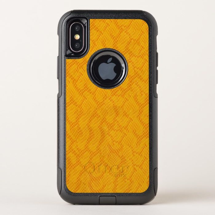 Yellow and Orange Snake Skin Pattern OtterBox Commuter iPhone X Case