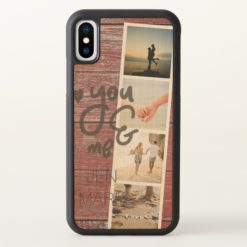 You & Me. Photo Collage of Memories. Red Wood. iPhone X Case