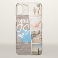 You & Me. Photo Collage of Memories. Wood Panel. iPhone X Case