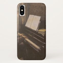 Young Man Playing the Piano by Gustave Caillebotte iPhone X Case