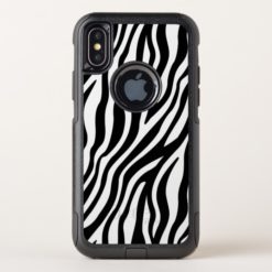 Zebra Print Black And White Stripes Pattern OtterBox Commuter iPhone X Case