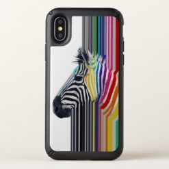 awesome trendy colourful vibrant stripes zebra speck iPhone x Case