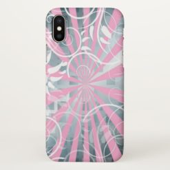 beautiful pink silver abstrack art iPhone x Case