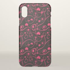 beautiful pink swirl love hearts iPhone x Case