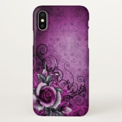 beautiful purple rose swirl art iPhone x Case