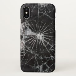 black broken glass print iPhone x Case